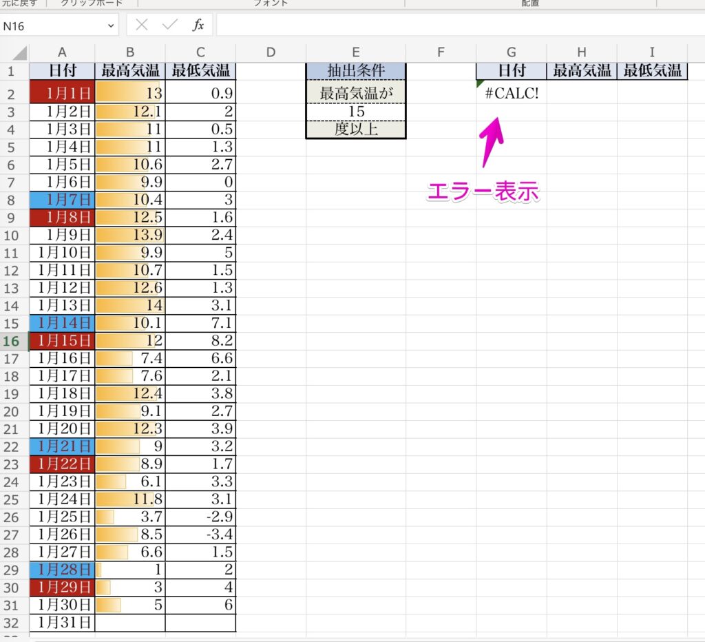 Excelオンライン 関数「FILTER」と「SORT」 #CALC!