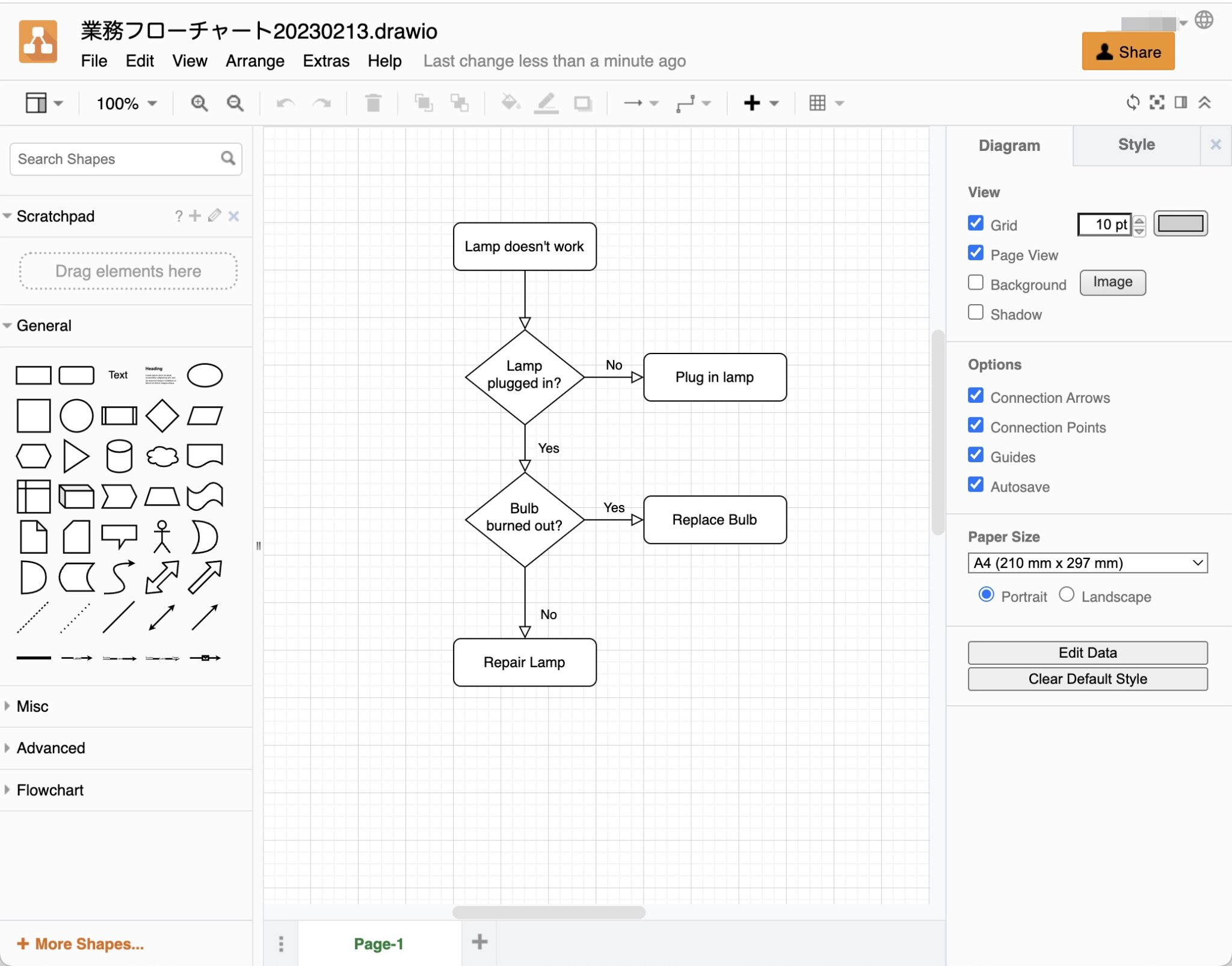 フローチャートの作成・表示用アドイン「draw.io」の使い方 - Excelオンラインのアンチョコ
